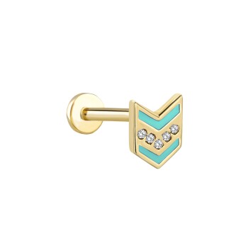 Ok Mint Mineli Beş Taş Tragus Piercing - Alen