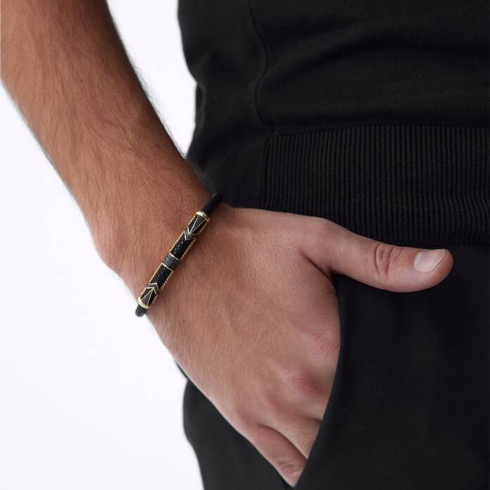 Ok Model Taşlı Erkek Bileklik - 3