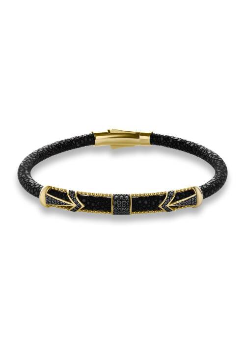 Ok Model Taşlı Erkek Bileklik - 4