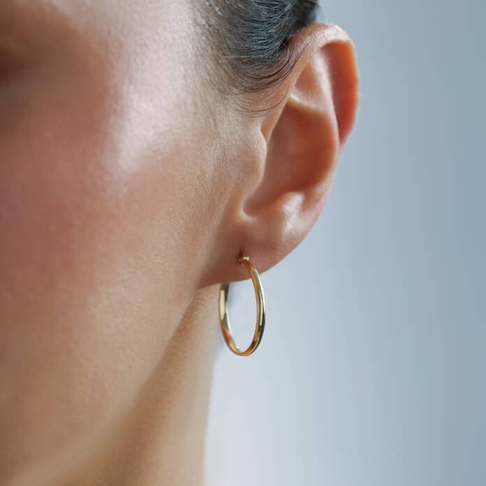 Oluklu Medium Halka Küpe - 2