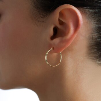 Oluklu Medium Halka Küpe - Koçak