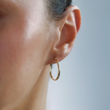 Oluklu Medium Halka Küpe - Koçak (1)