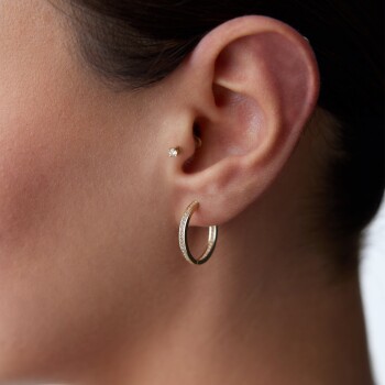 Oluklu Medium Tamtur Küpe - Nüans