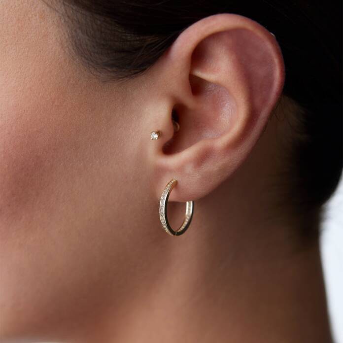 Oluklu Medium Tamtur Küpe - 1