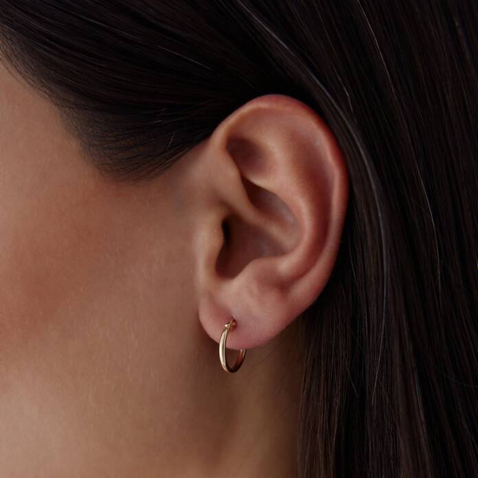 Oluklu XX Mini Halka Küpe - 1