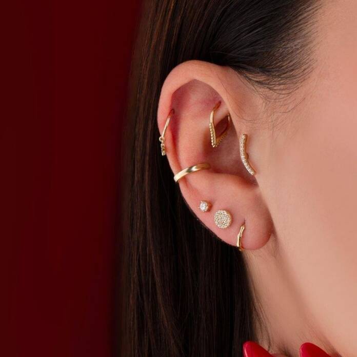 On Bir Taşlı Minimal Tragus Piercing - 2