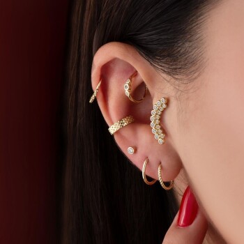 On Yedi Taşlı Tragus Piercing - Dianora (1)