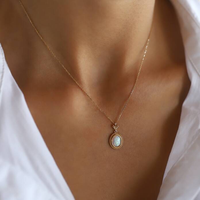 Opal Beyaz Kolye - 1