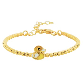 Ördek Figürlü 14 Ayar Altın Kız Çocuk Kelepçe - Melike