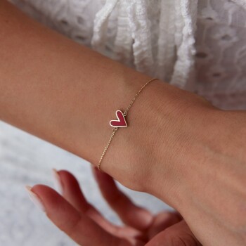 Origami Mineli Kalp Bileklik - Rayna