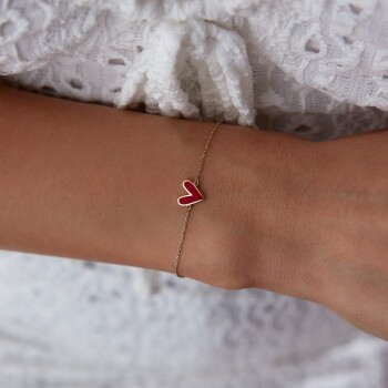 Origami Mineli Kalp Bileklik - Rayna (1)