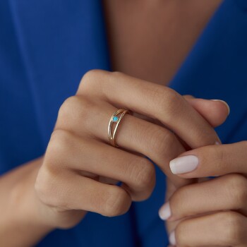 Ortası Firuze Yüzük - 1