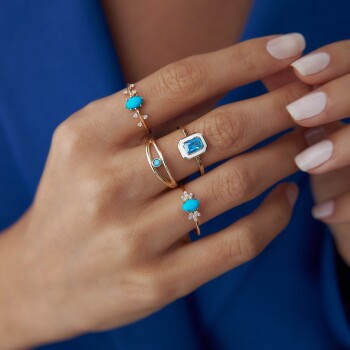 Ortası Firuze Yüzük - 3