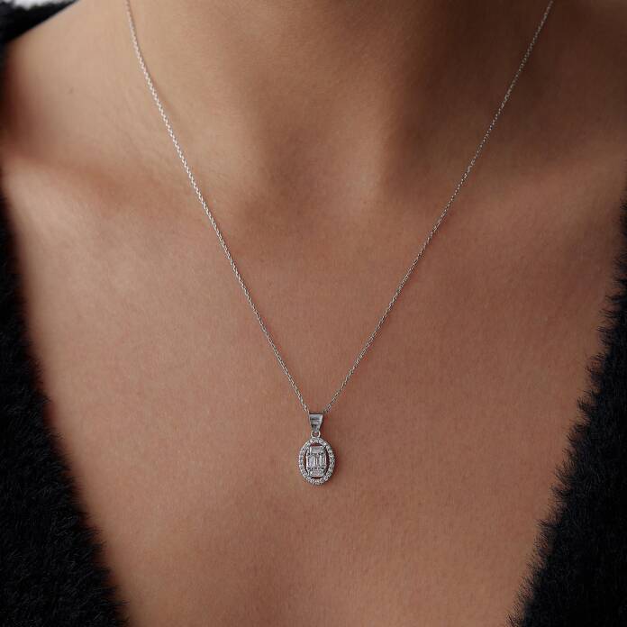 Oval Bagetli Kolye - 1