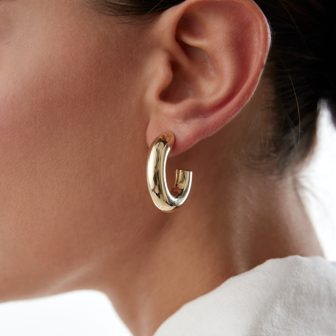 Oval Bombe Kanca Küpe - 1