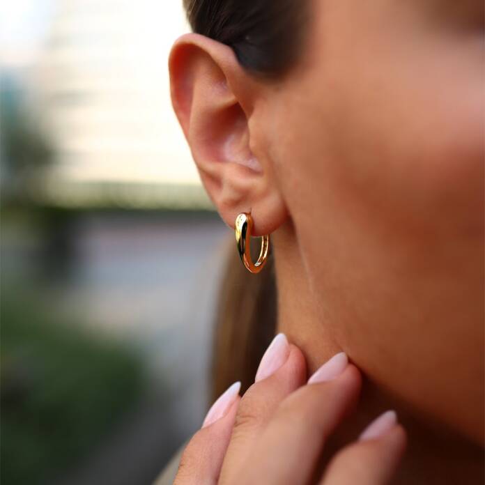 Oval Bombeli Küpe - 1