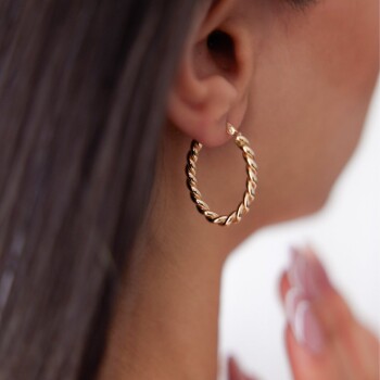 Oval Burgu Küpe - Tuana