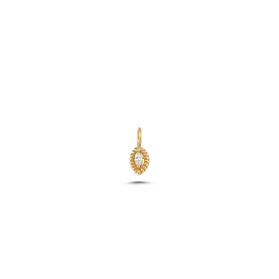 Oval Damla Taşlı Charm - 1