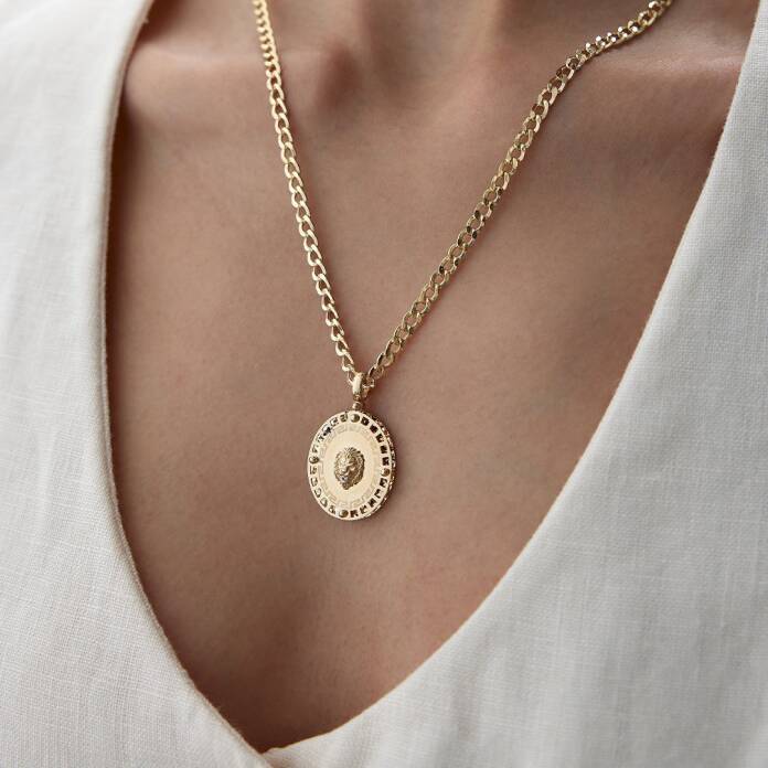 Oval Dorica Aslan Kolye - 1