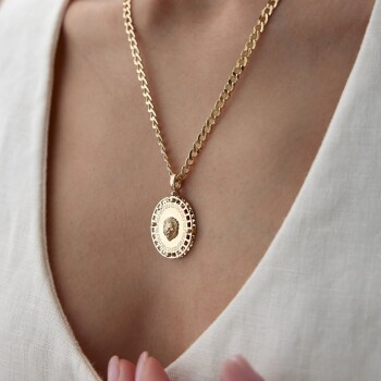 Oval Dorica Aslan Kolye - 3