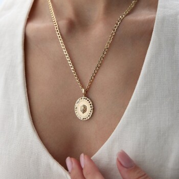 Oval Dorica Aslan Kolye - Koçak (1)