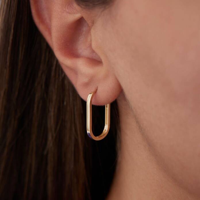 Oval Geniş Ataç Küpe - 1