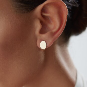 Oval Plaka Küpe - 3