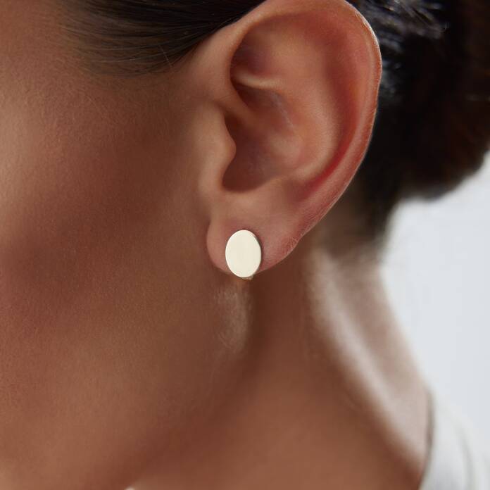 Oval Plaka Küpe - 3