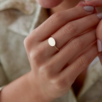 Oval Plaka Yüzük - Rayna