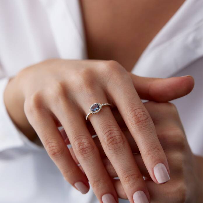 Oval Safir Simit Yüzük - 2