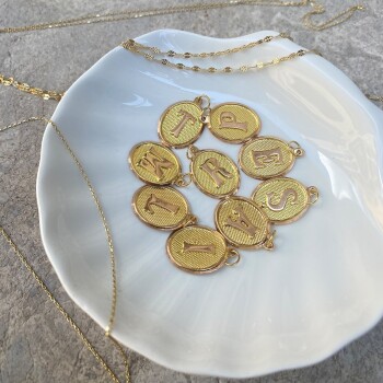 Oval Sıvama Harf Kolye Ucu - Özçelik (1)