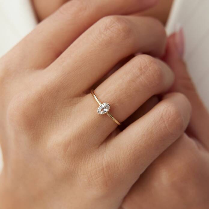 Oval Sıvama Tektaş Yüzük - 2