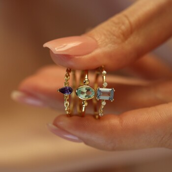 Oval Su Yeşili Yüzük - 4