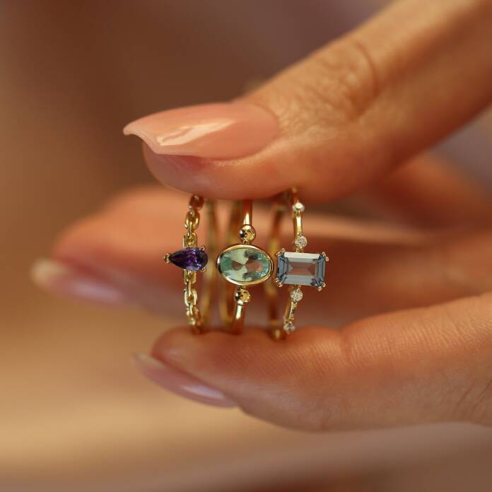 Oval Su Yeşili Yüzük - 4