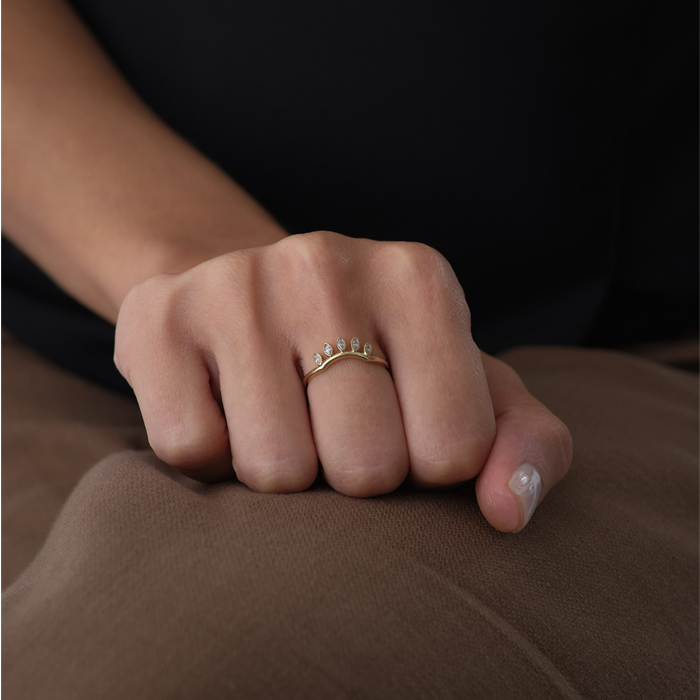 Oval Taş Form Yüzük - Cemart