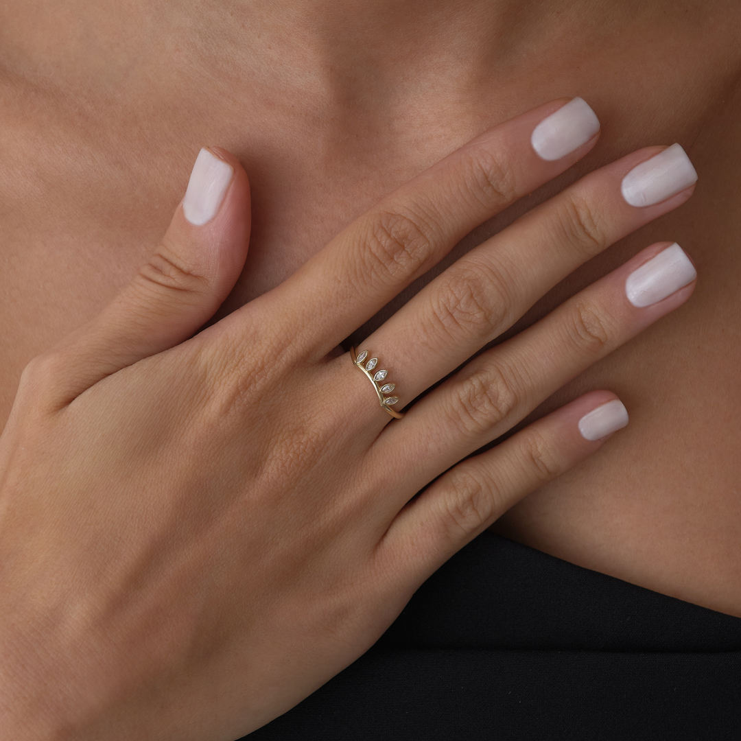 Oval Taş Form Yüzük - 2