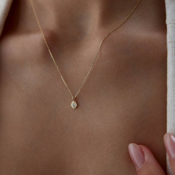 Oval Taşlı Mini Kolye - 2