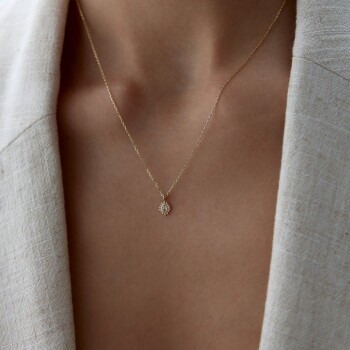 Oval Taşlı Mini Kolye - 3