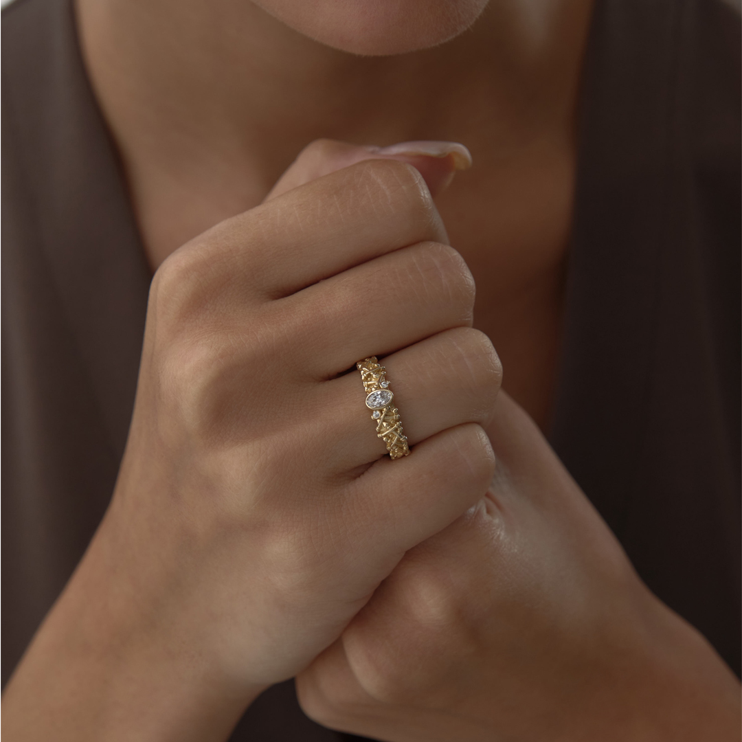 Oval Taşlı Scar Yüzük - 1