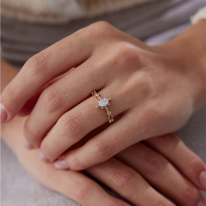 Oval Taşlı Vintage Yüzük - 1