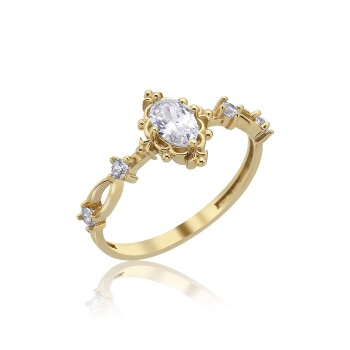 Oval Taşlı Vintage Yüzük - 3