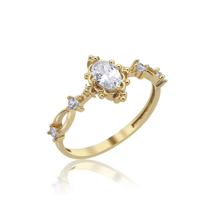 Oval Taşlı Vintage Yüzük - 3