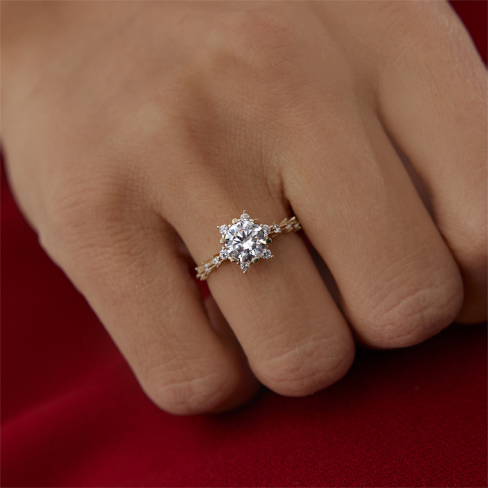 Oval Tektaş Çiçek Yüzük - Oragold Orhan (1)