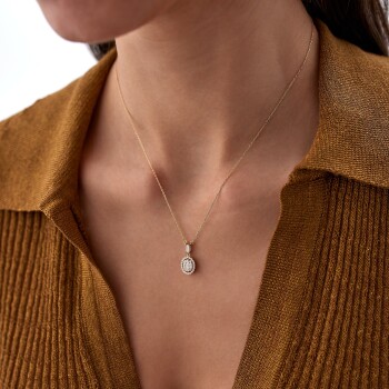 Oval Tia Baget Kolye - Koçak