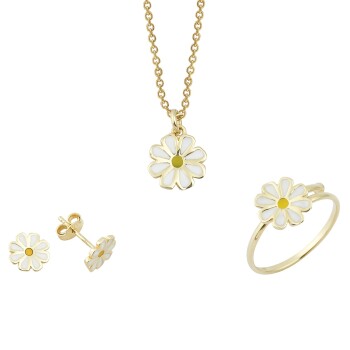 Papatya Figürlü 14 Ayar Kız Çocuk Altın Takı Seti - Melike