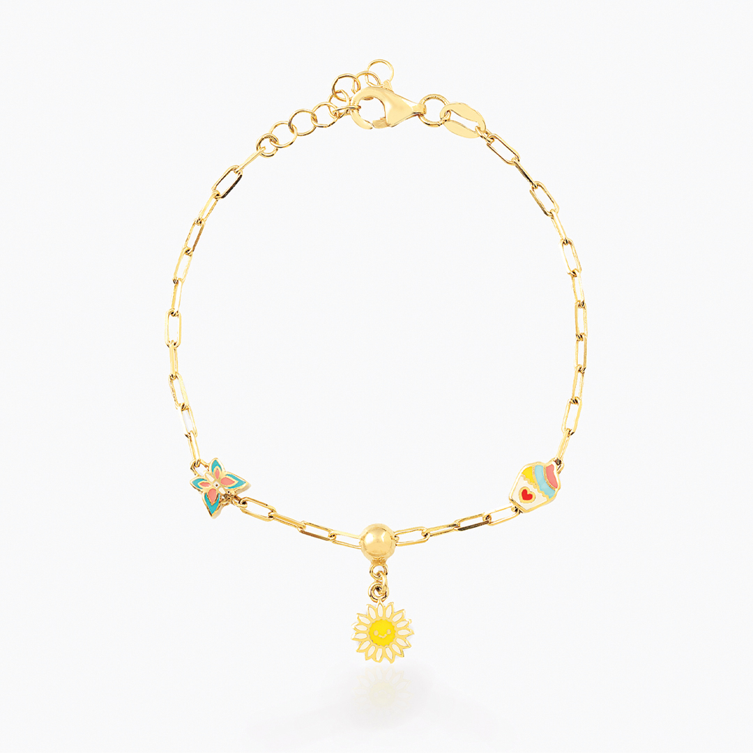 Papatya Sallantılı Figürlü Çocuk Bilekliği - 1