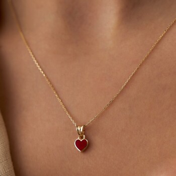 Papyon Mineli Kalp Kolye - Özçelik (1)