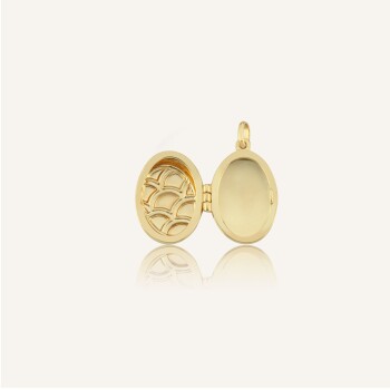 Paraşüt Desen Oval Kapaklı Kolye Ucu - Koçak (1)