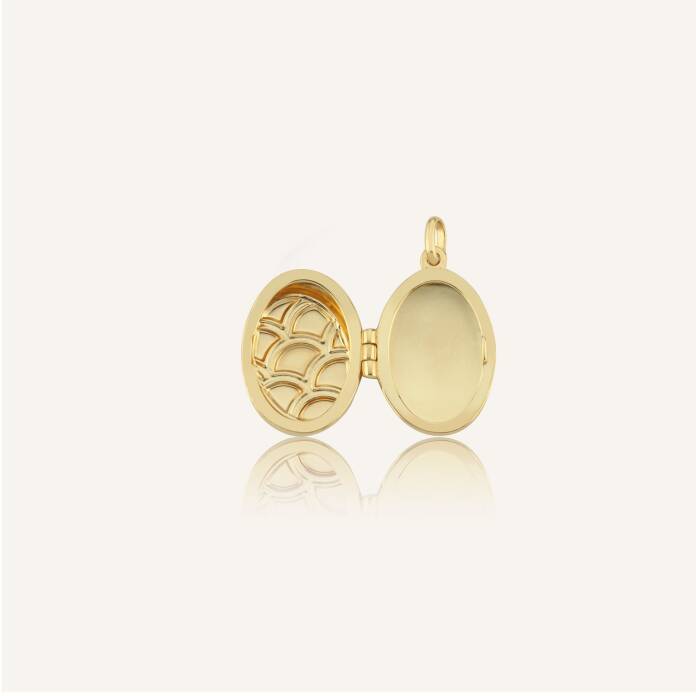 Paraşüt Desen Oval Kapaklı Kolye Ucu - 2