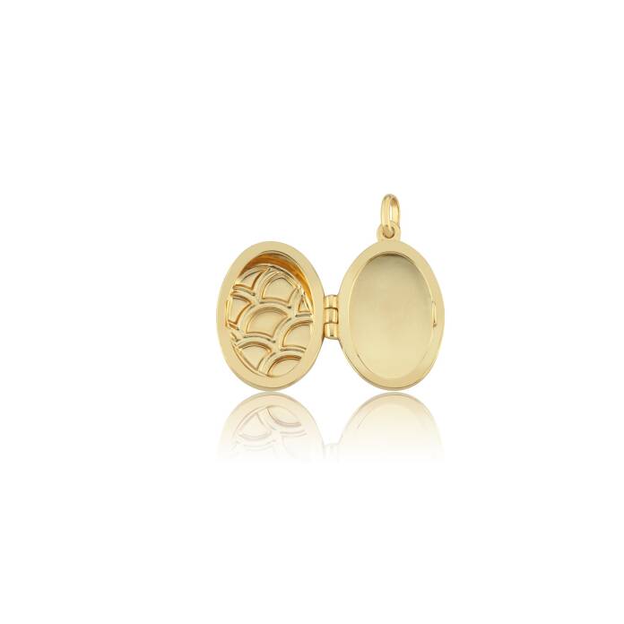 Paraşüt Desen Oval Kapaklı Kolye Ucu - 3